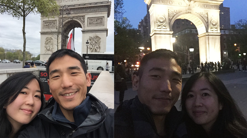 Arc de Triomphe and the Washington Square Arch
