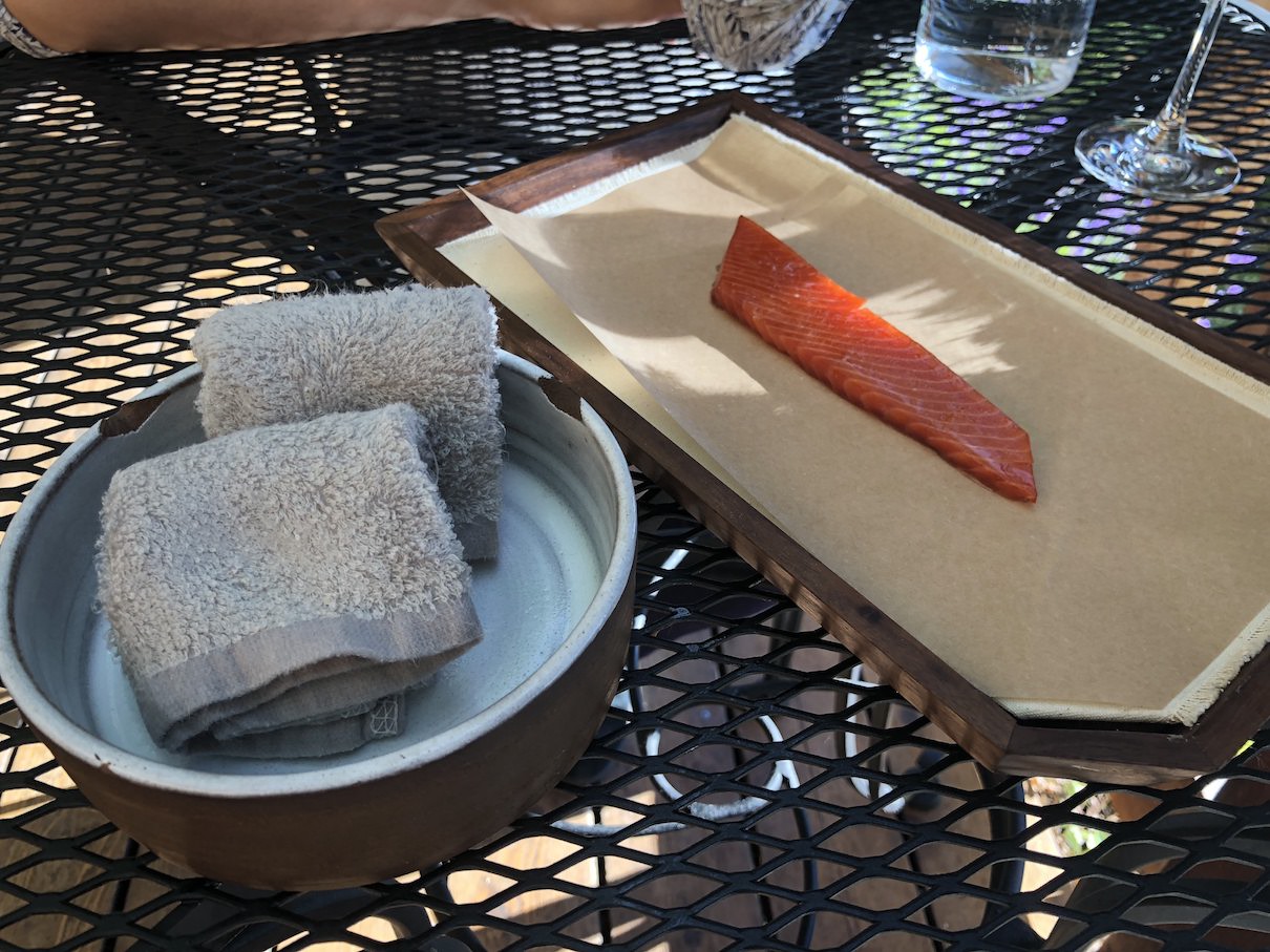 Smoked wild salmon at The Willows Inn