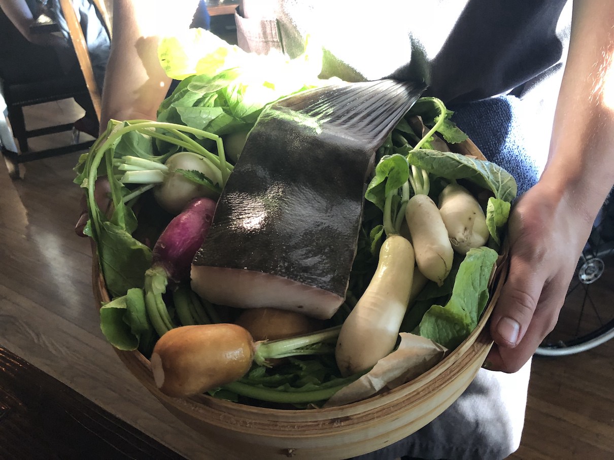 Halibut with turnips at The Willows Inn