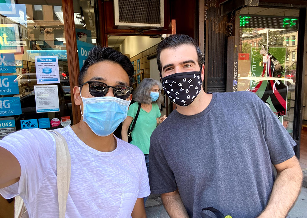 A selfie with Dan during a rare in-person meet-up in Park Slope.