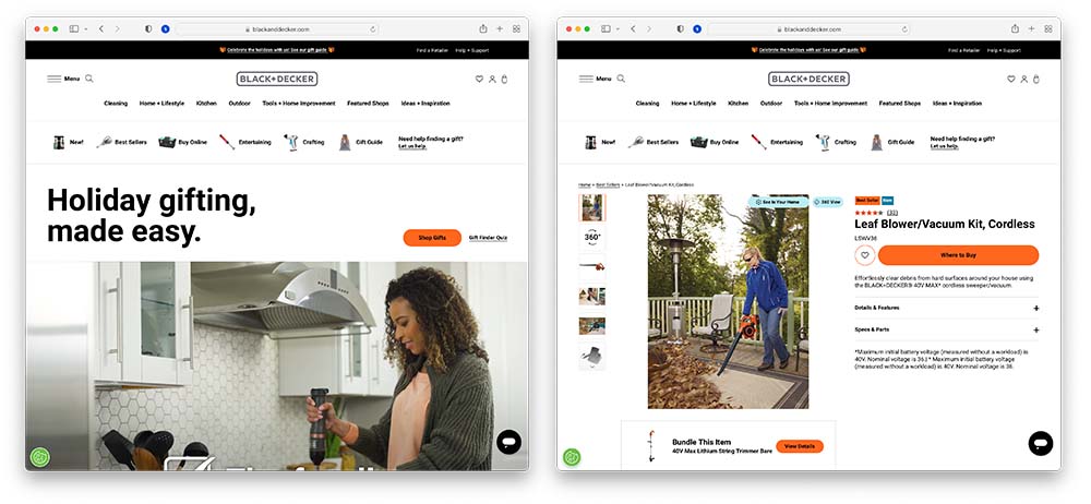 Black+Decker's new website on Shopify Plus