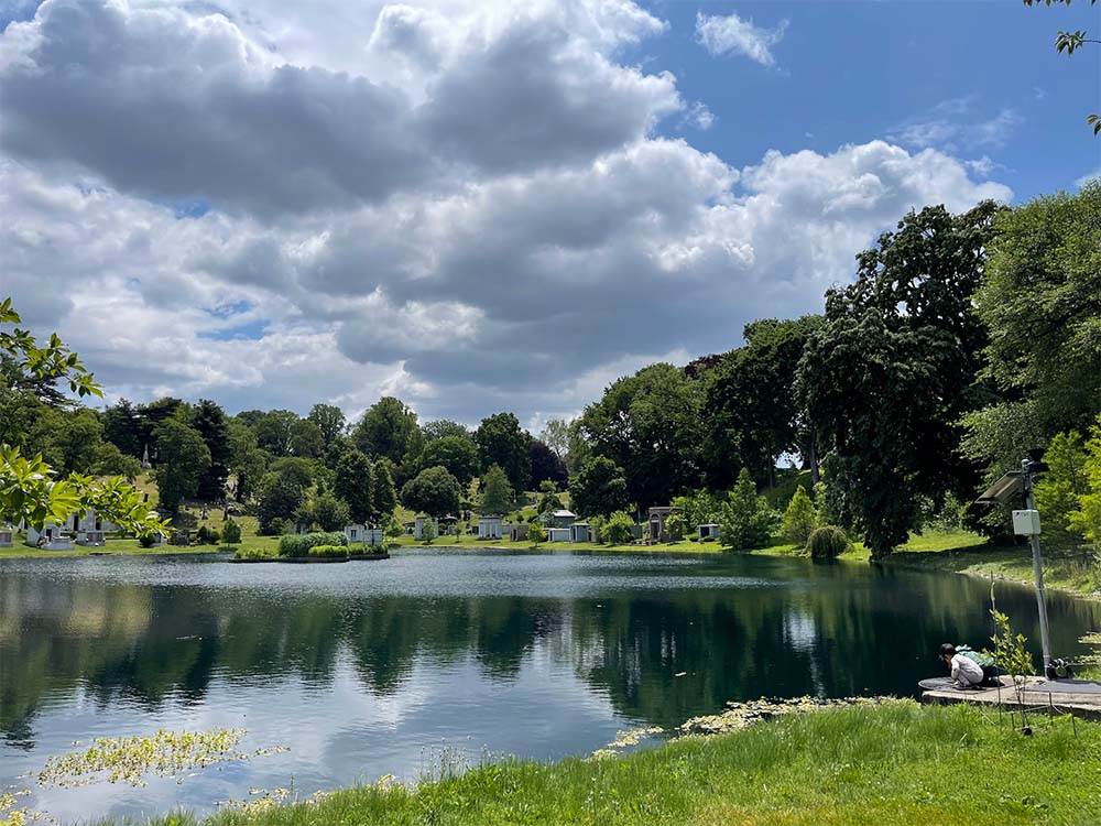 Definition of success (Green-Wood Cemetery lake)