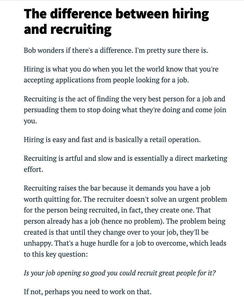 hiring vs recruiting